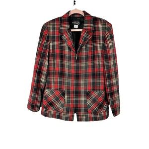 Requirements Women's Plaid Blazer Jacket Size 14 Tartan Preppy Academia Heritage